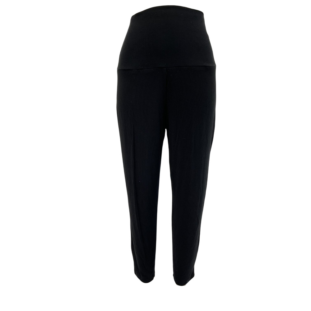 Hatch Ribbed Black Over Under Lounge Pants Size 2 - Picture 2 of 6